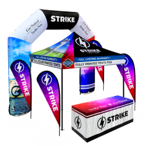 custom trade show displays | tents, flags, inflatable arch, & table covers