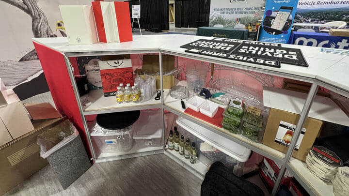 case study: devils grin custom branded bar countertops for wswa access live activation