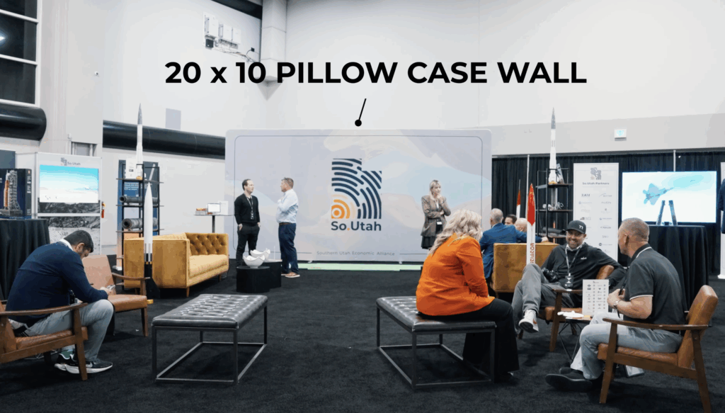 trade show pillow case wall